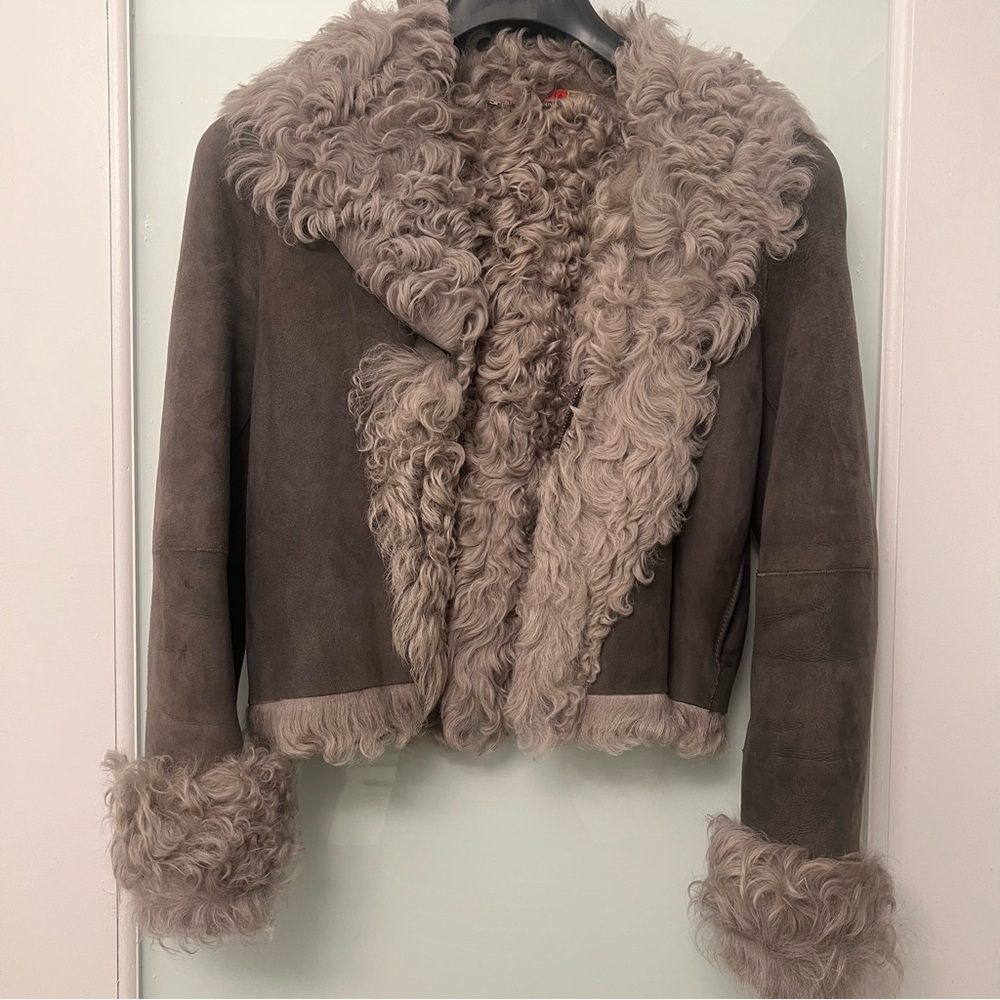 Alice + Olivia Taupe Teddy Jacket